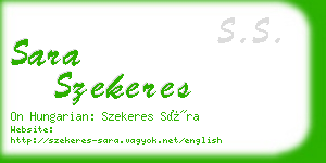 sara szekeres business card